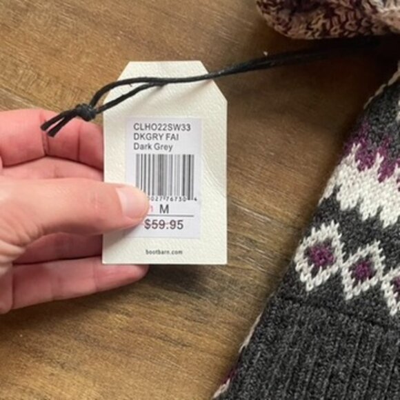 Cleo + Wolf Fair Isle Mock Neck Sweater Dark Grey Size M NWT - Picture 4 of 8